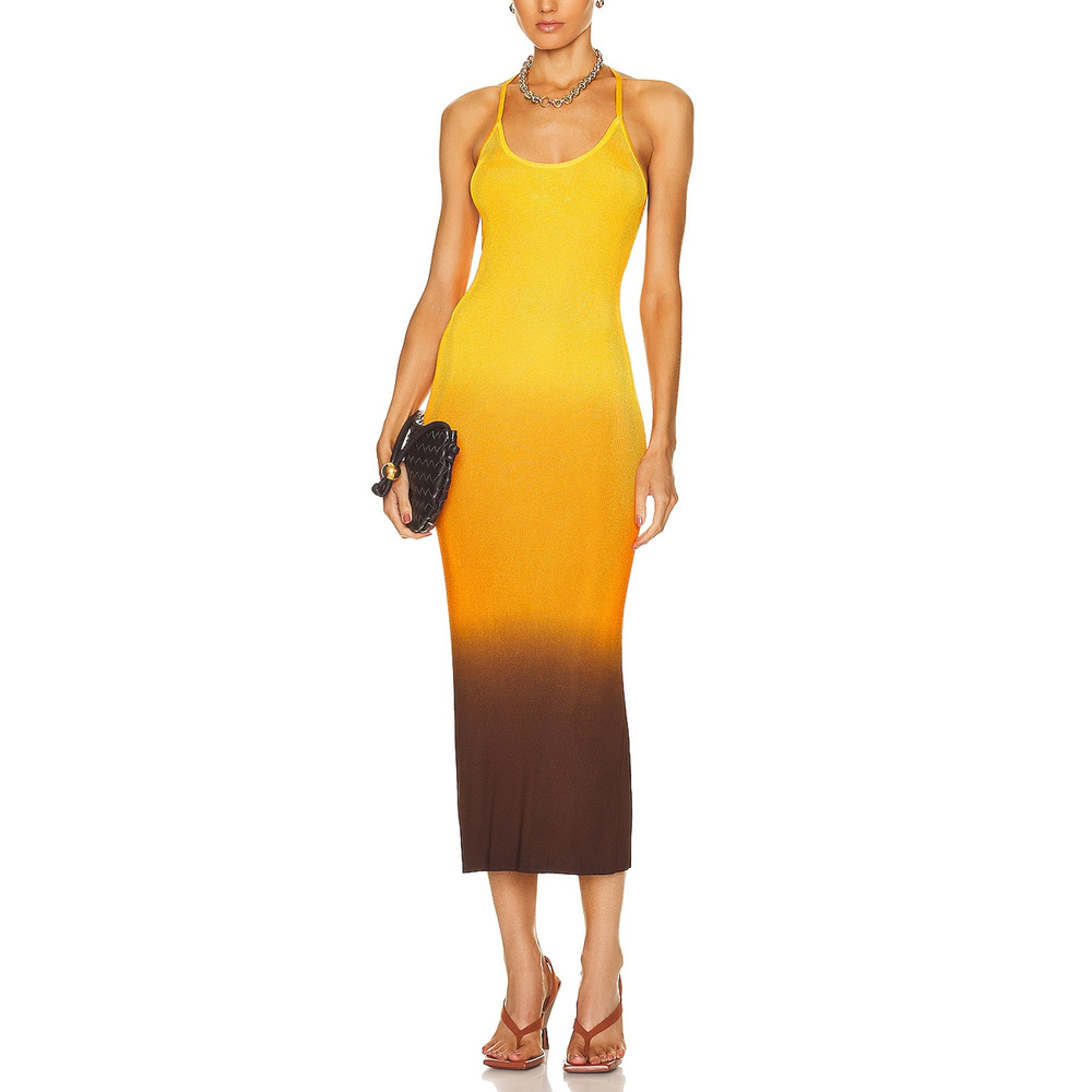 Auteur Ribbed Orange Lulu Dress Size S